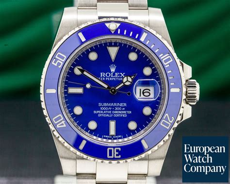 rolex submariner white gold blue face|Rolex Submariner white gold price.